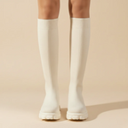 Women’s mid-calf pull-on boots with thick sole