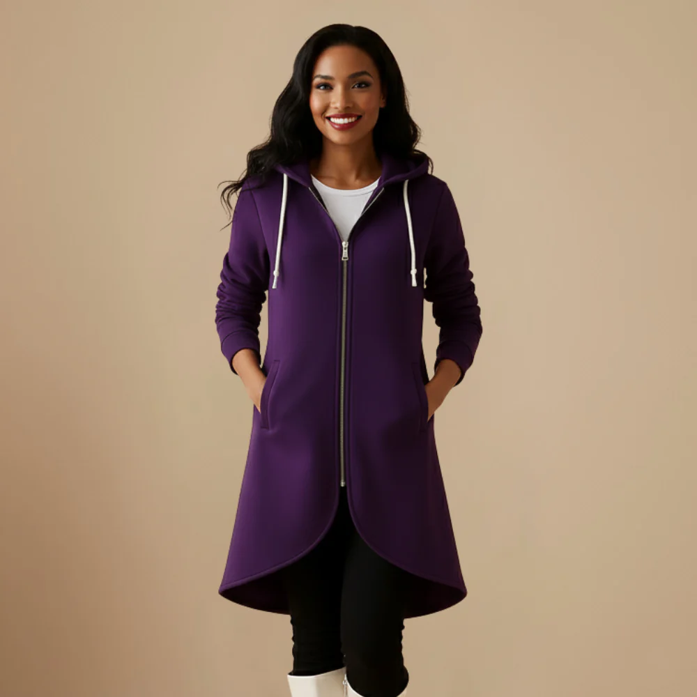 Women’s long zip hoodie jacket
