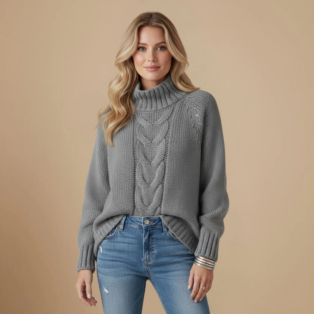 Women's high neck pullover sweater
