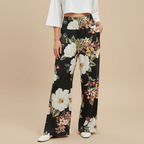 Women's high waist elastic wide leg pants