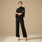 Women's long sleeve straight leg jumpsuit