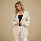 Women's long sleeve open front cardigan