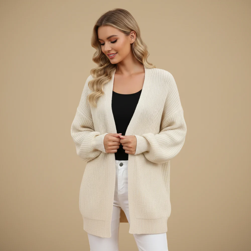 Women's long sleeve open front cardigan