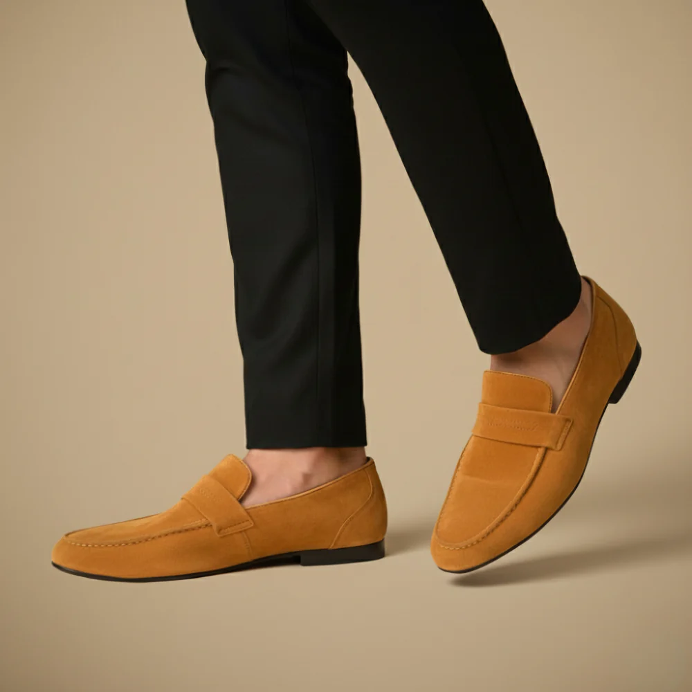 Men's slip on flat business loafers