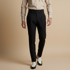 Men's pleated high waist trousers