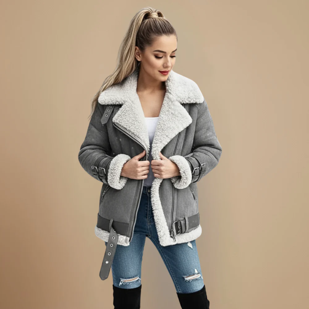 Women’s winter coat with thick collar