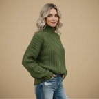 Women's turtleneck long sleeve sweater