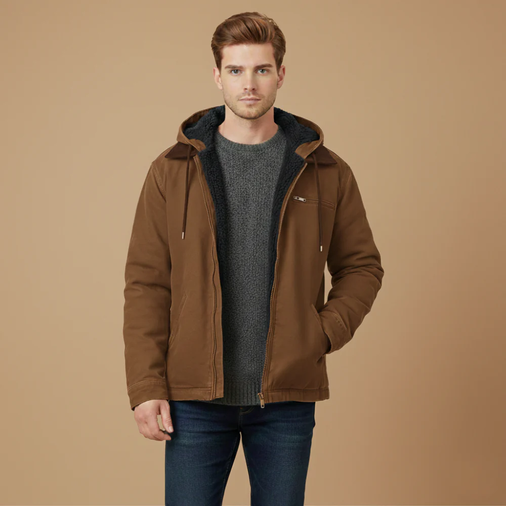 Men’s hooded jacket with soft inner lining