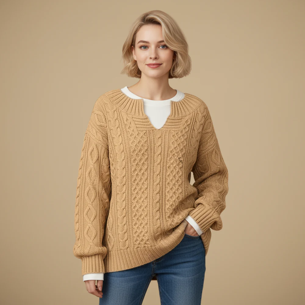 Women's long sleeve knit sweater
