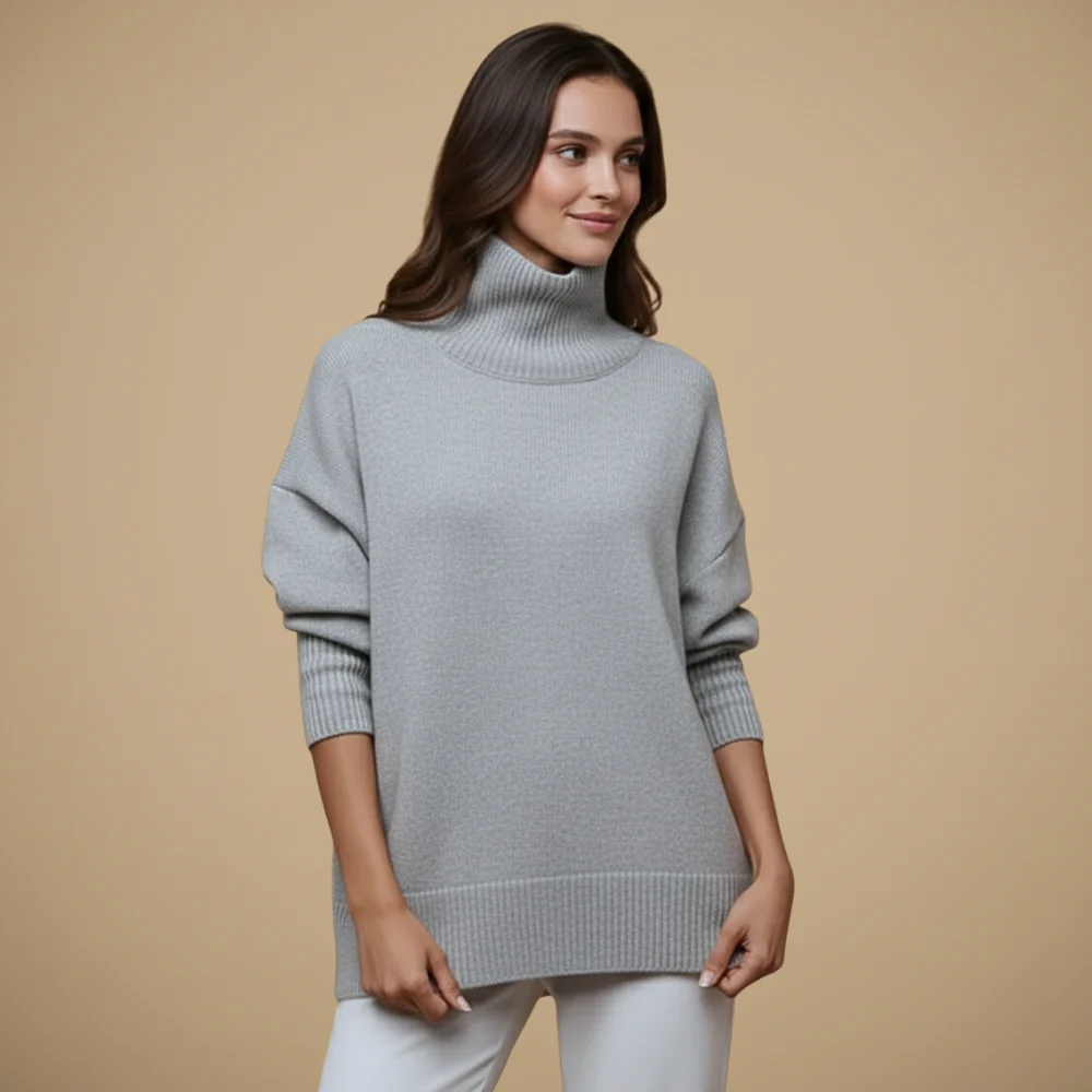 Women's high neck loose sweater
