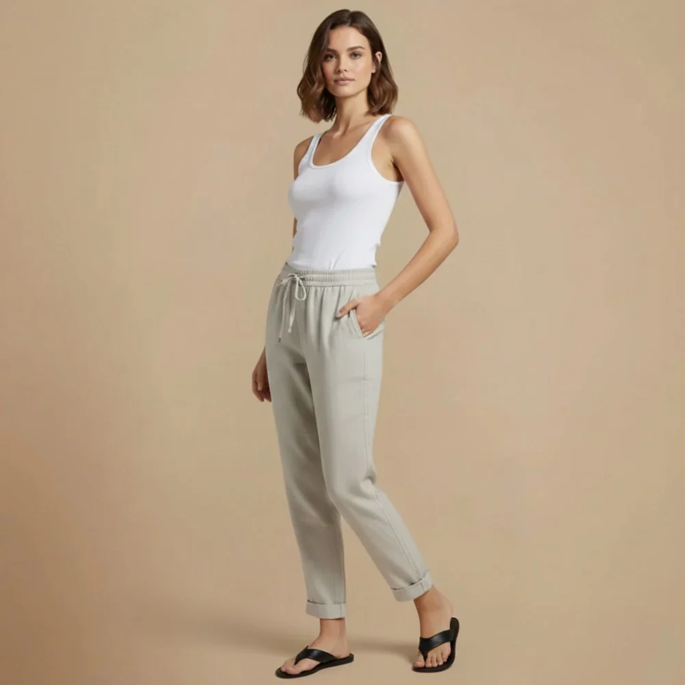 Women’s elastic waist drawstring pants