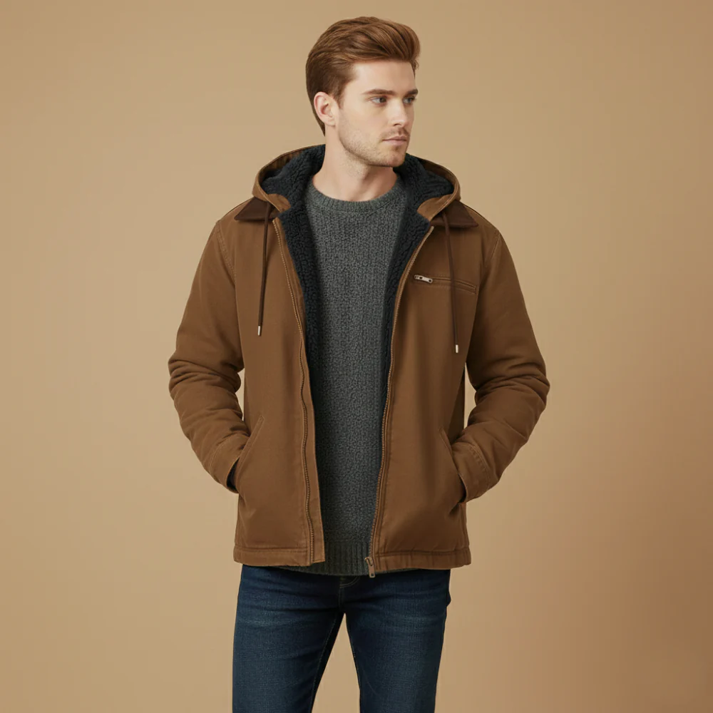 Men’s hooded jacket with soft inner lining