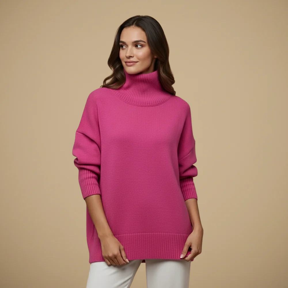 Women's high neck loose sweater
