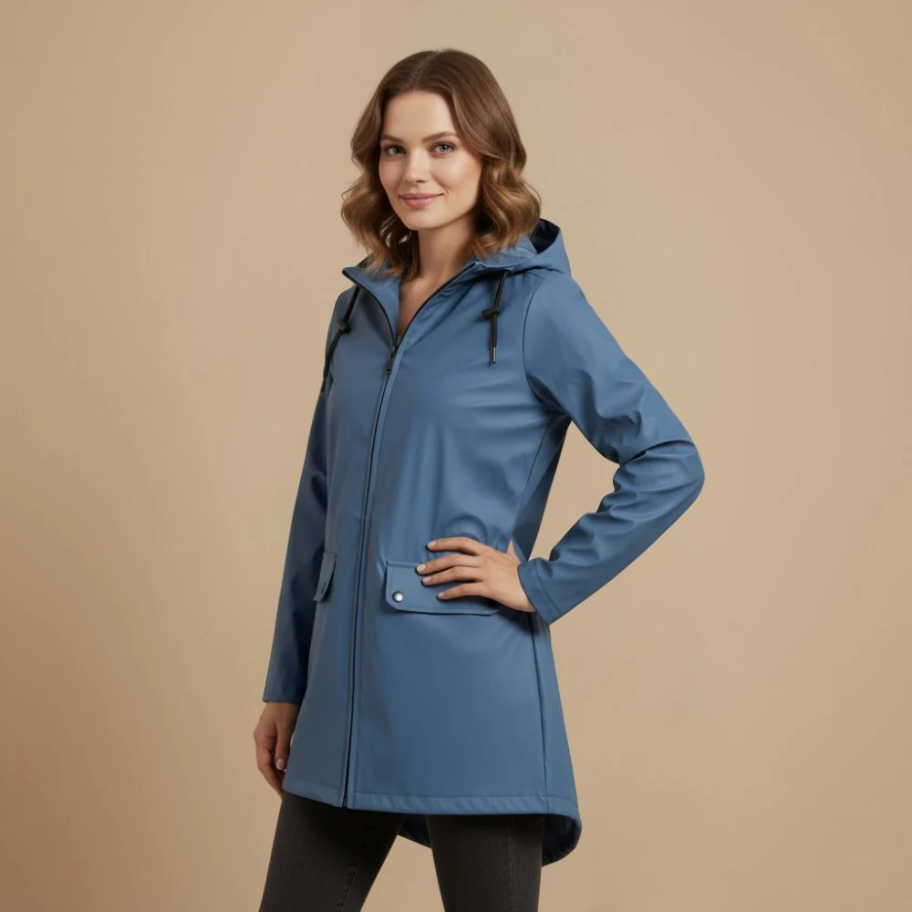 Minimalist style hooded light outdoor jacket for women