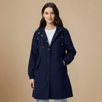 Women's mid length hooded windbreaker