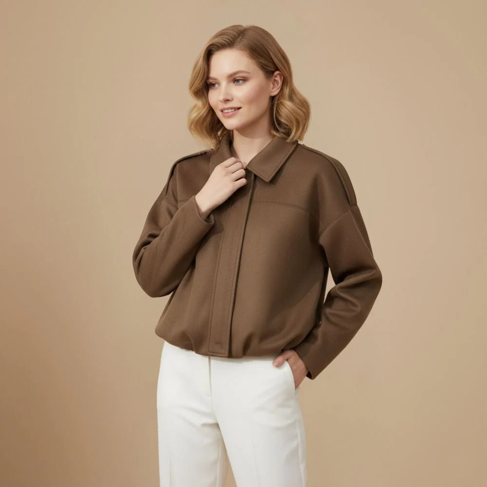 Women’s casual waist length jacket with bubble hem