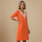 Women's v-neck mid-length summer dress