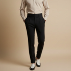 Men's pleated high waist trousers