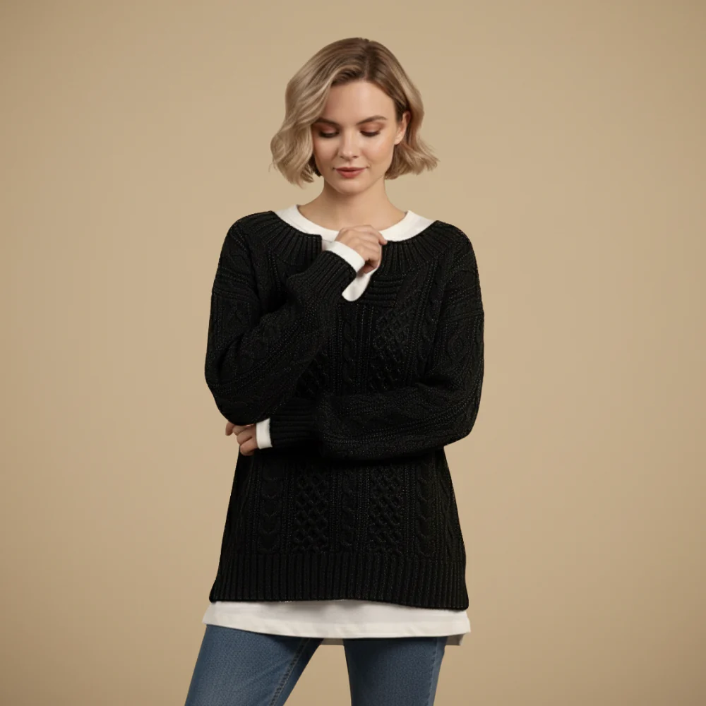 Women's long sleeve knit sweater