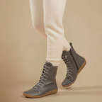 Women’s mid calf lace up boots with zip