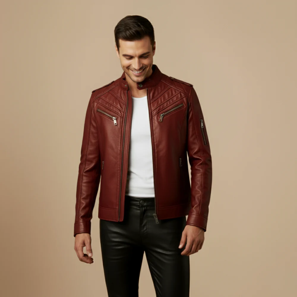 Men’s slim-fit biker jacket