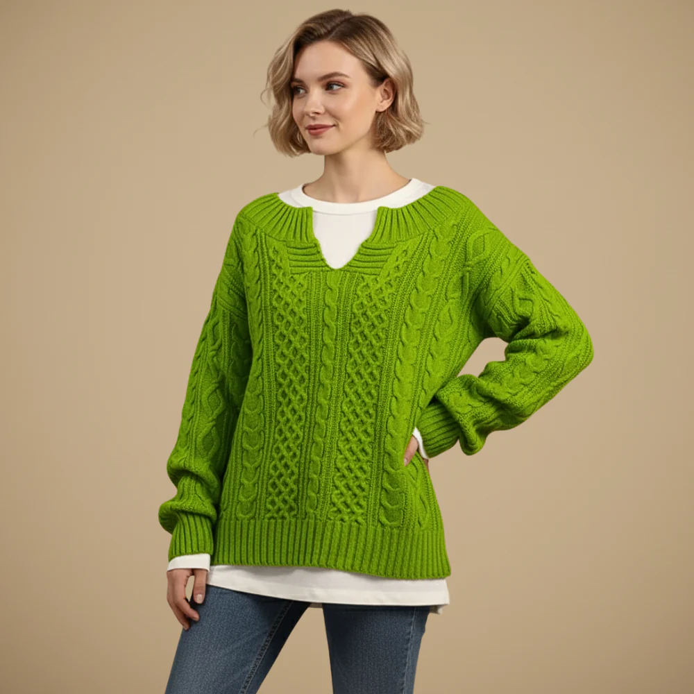 Women's long sleeve knit sweater