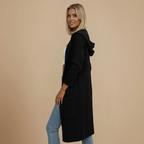 Women's cable knit long hooded cardigan