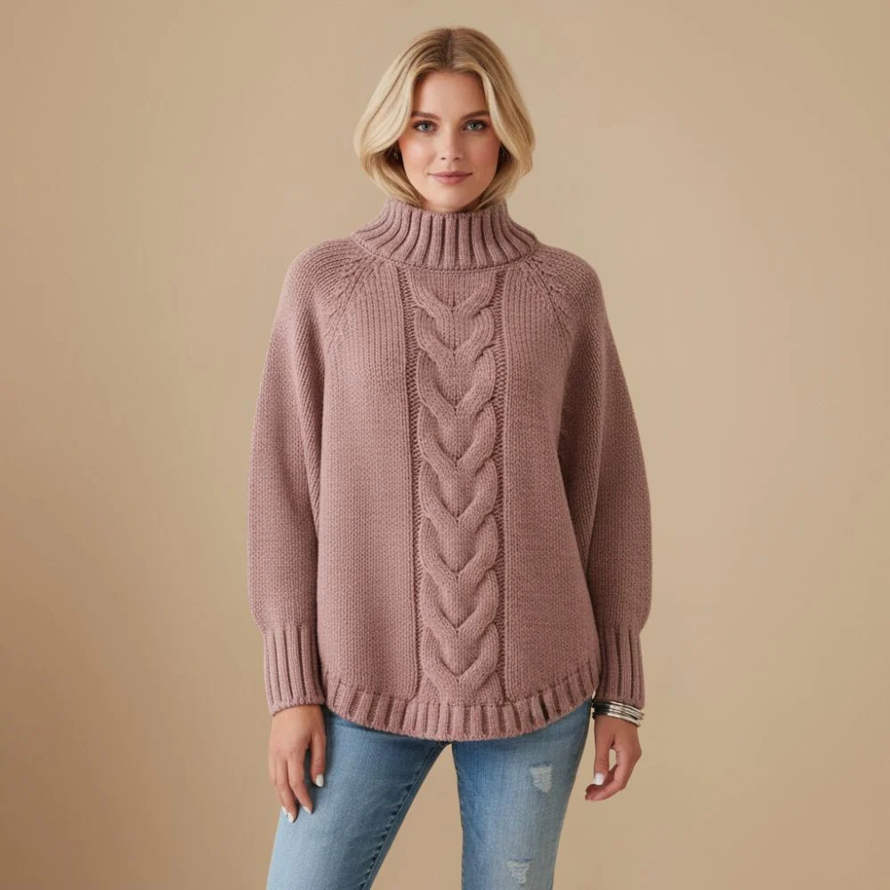 Women's high neck pullover sweater