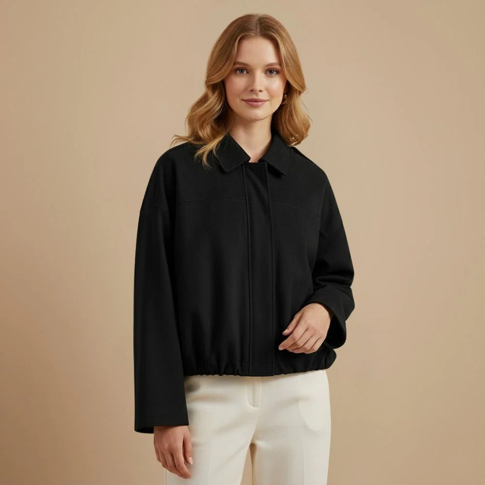 Women’s casual waist length jacket with bubble hem