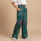 Women's high waist elastic wide leg pants