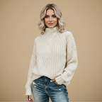 Women's turtleneck long sleeve sweater