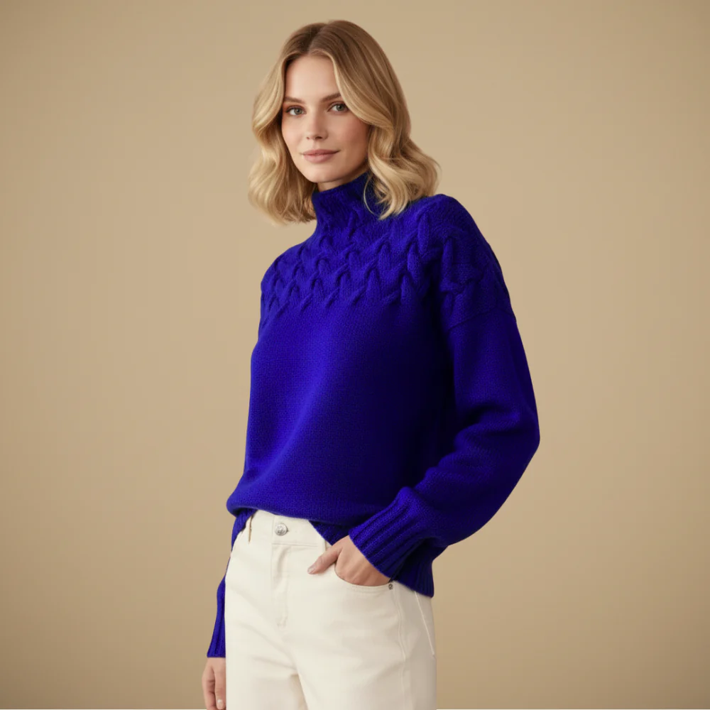 Women’s long sleeve cable knit sweater