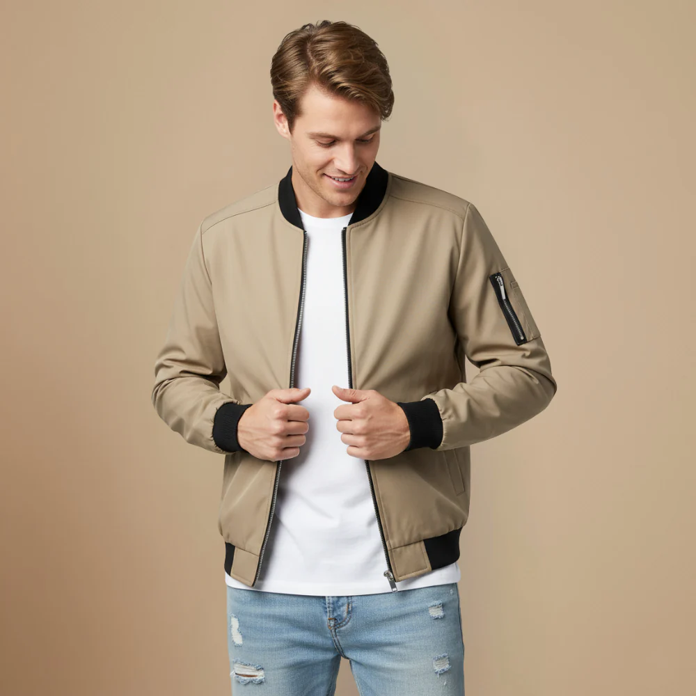 Men's jacket with zip closure