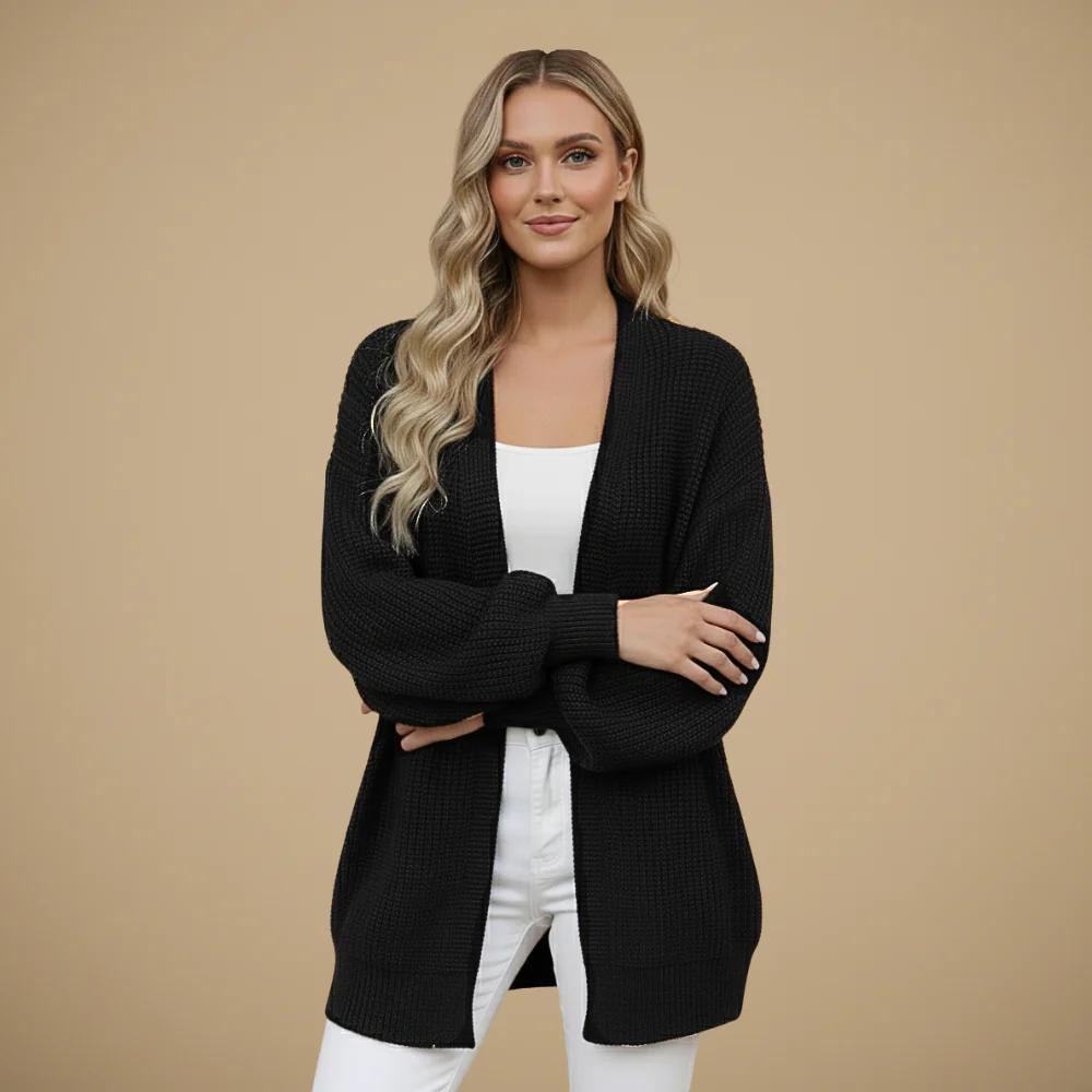 Women's long sleeve open front cardigan