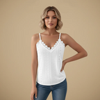 Women's lace v-neck tank top