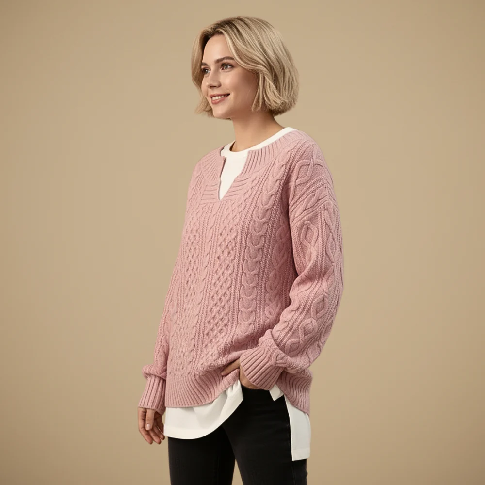 Women's long sleeve knit sweater