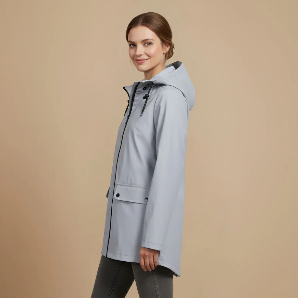 Minimalist style hooded light outdoor jacket for women