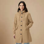 Women's mid length hooded windbreaker