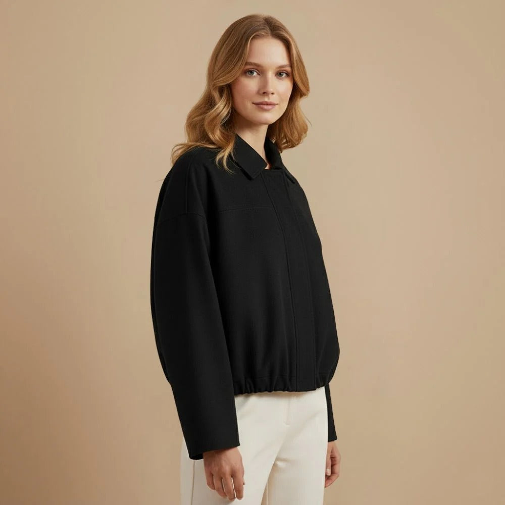 Women’s casual waist length jacket with bubble hem