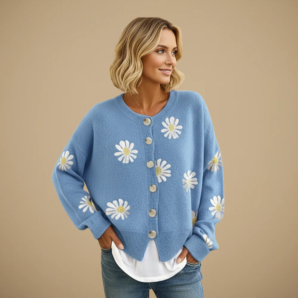 Women’s button front floral cardigan