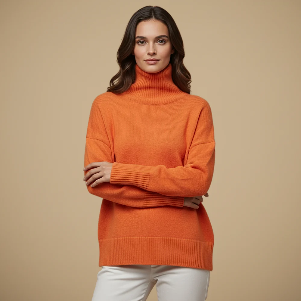 Women's high neck loose sweater