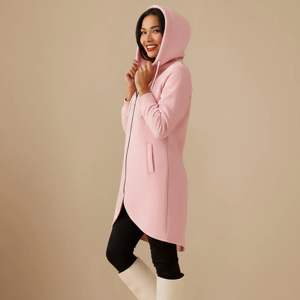 Women’s long zip hoodie jacket