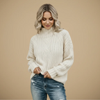 Women's turtleneck long sleeve sweater