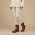 Women’s mid calf lace up boots with zip