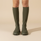 Women’s mid-calf pull-on boots with thick sole