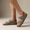 Buckled Slingback Cork Sole Buckle Sandals for Men – Orthopedic Comfort & Support