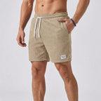 Relaxed Fit Ribbed Drawstring Corduroy Shorts for Men – Casual Comfortable Style