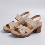 Sienna Orthopedic Platform Block Heel Sandals | Open Toe Cut Out Sandals