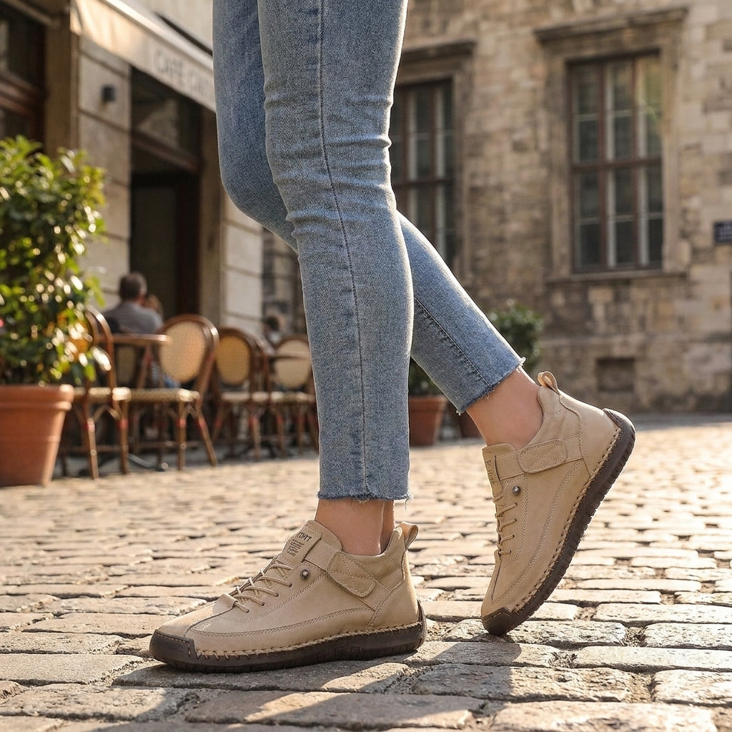 Orthopedic Lace-Up Strap Detail Ankle-Height Sneakers for Women – Supportive & Comfortable Design