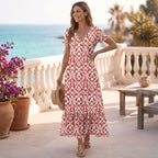 Katy Ruffled Hem A-Line Maxi Dress for Women – Stylish Casual Elegance